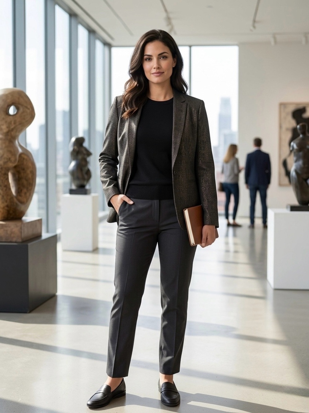 Old Navy Black and Gold Heathered Open Blazer
